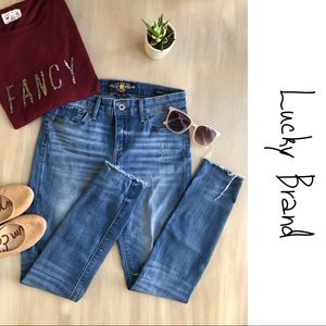 Lucky Brand Skinny Raw Hem Jeans